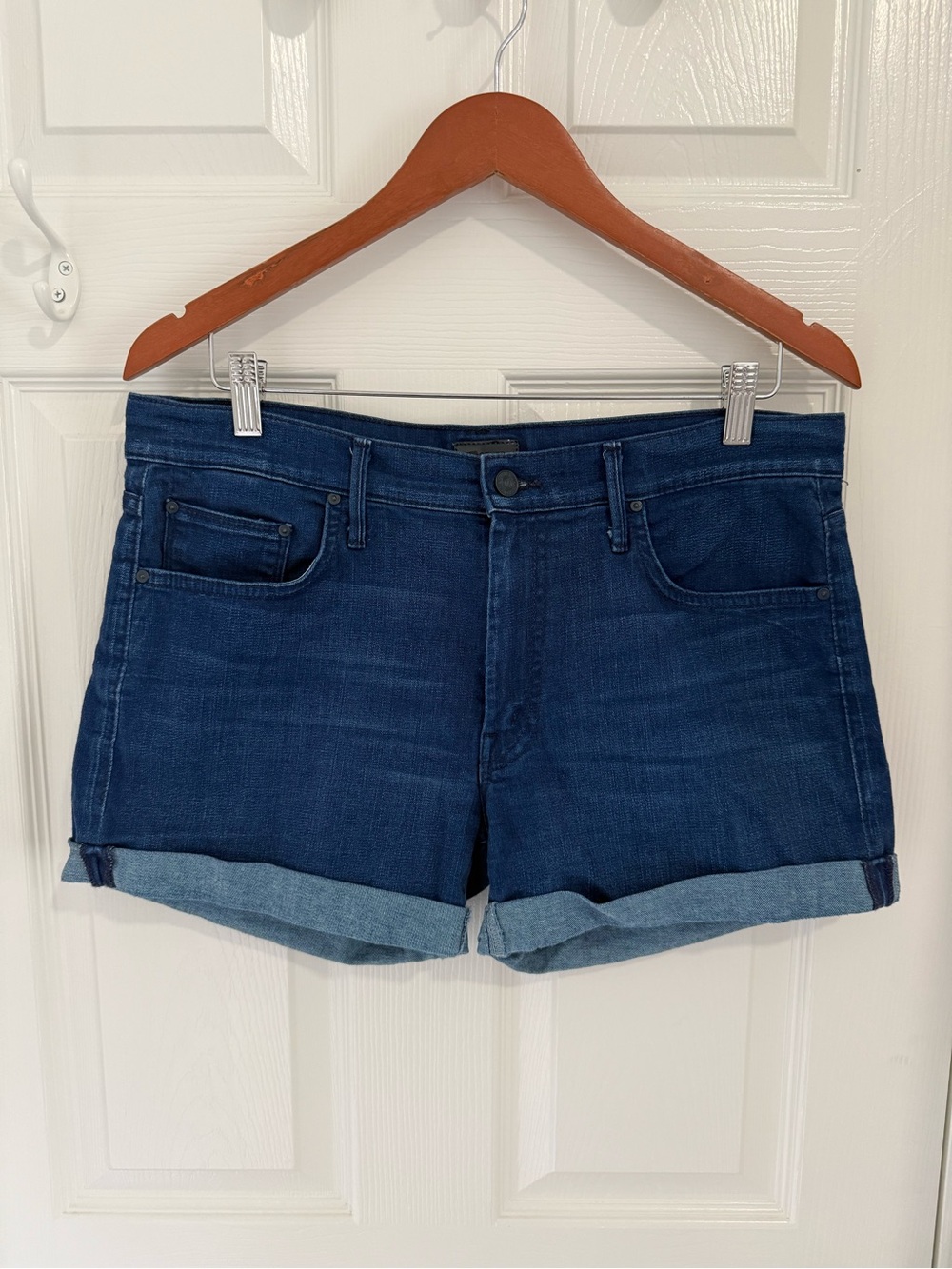 MOTHER The Drop Off Cuff Bright Eyes Denim Shorts Size 30 - Picture 4 of 13